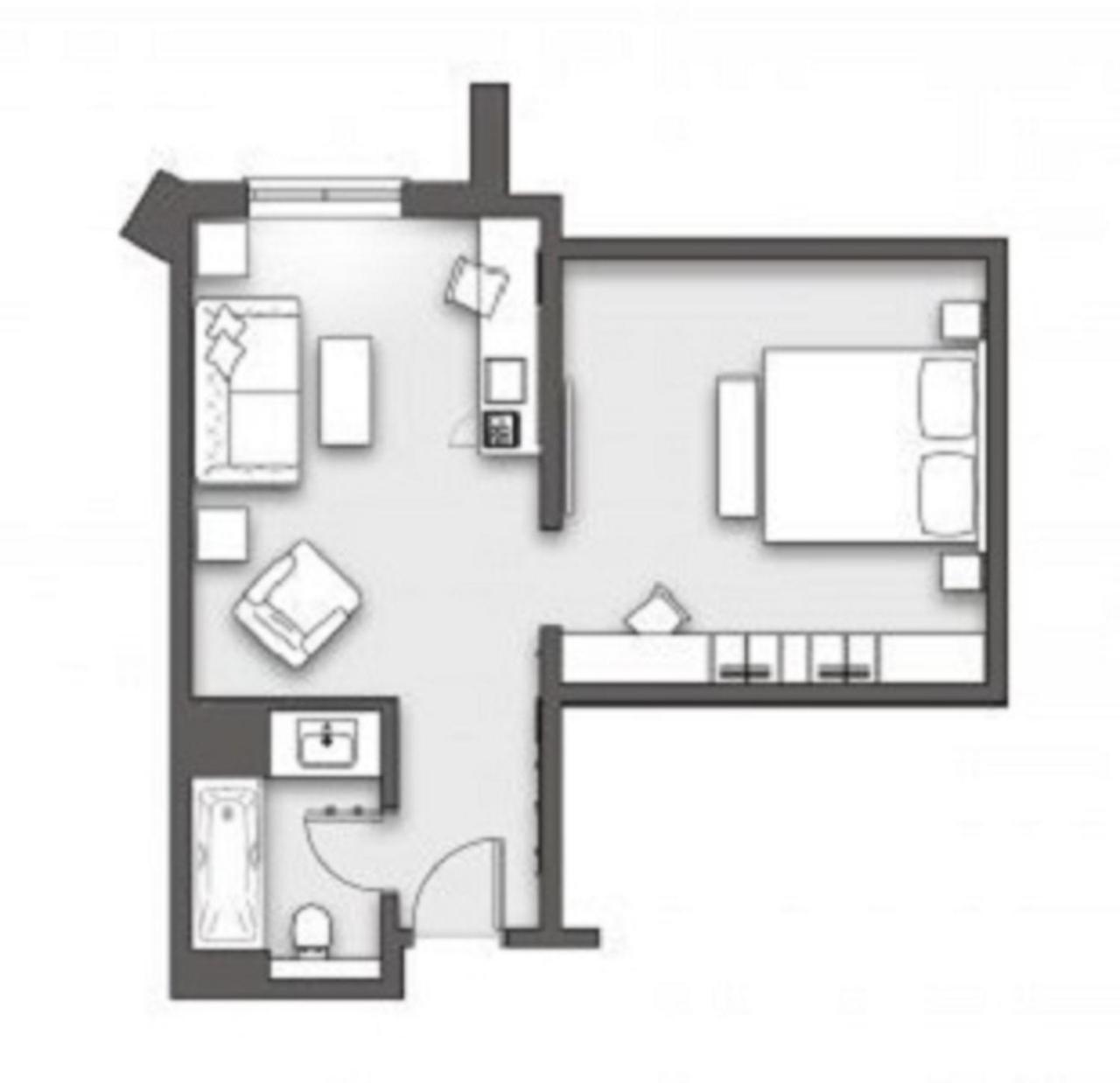 Boulevard Hotel Blackpool Pokój zdjęcie A studio apartment layout